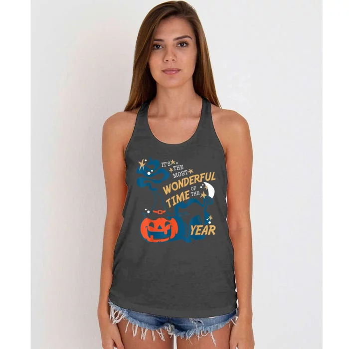 It's The Most Wonderful Time Of The Year Halloween Women's Knotted Racerback Tank