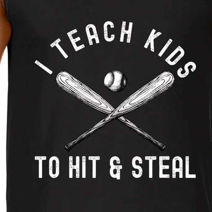 I Teach My To Hit And Steal Funny Baseball Dad Comfort Colors® Tank Top