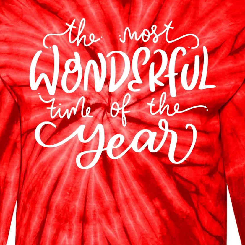 It's The Most Wonderful Time Of The Year Christmas Holiday Tie-Dye Long Sleeve Shirt