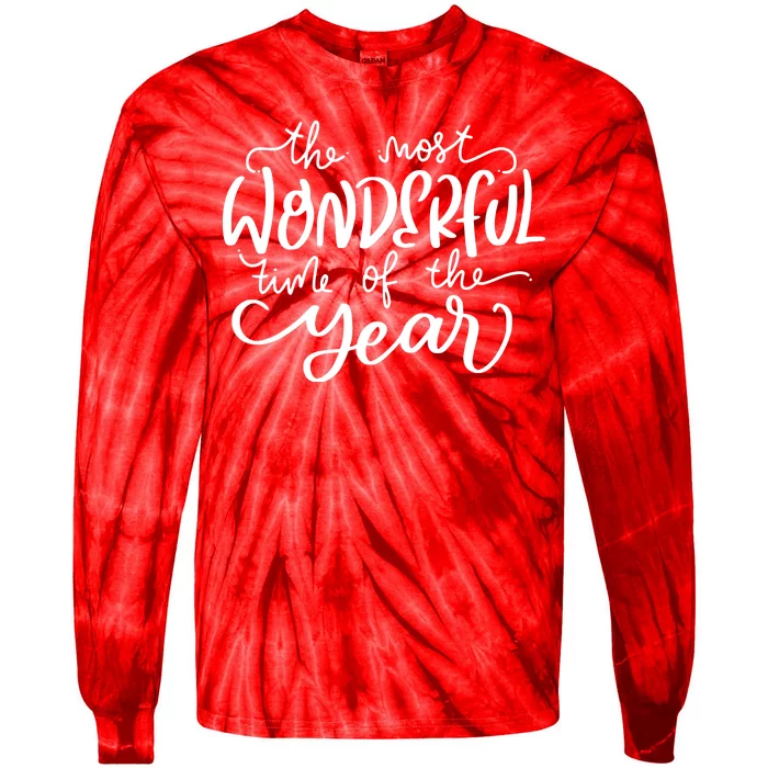 It's The Most Wonderful Time Of The Year Christmas Holiday Tie-Dye Long Sleeve Shirt