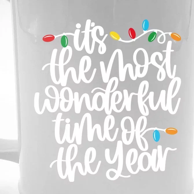 ItS The Most Wonderful Time Of The Year Christmas Lights Gift Front & Back Beer Stein