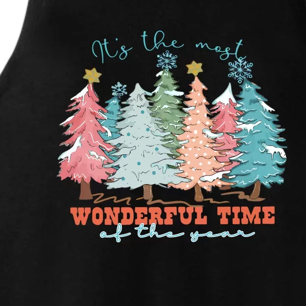 Its The Most Wonderful Time Of Year Christmas Ladies Tri-Blend Wicking Tank