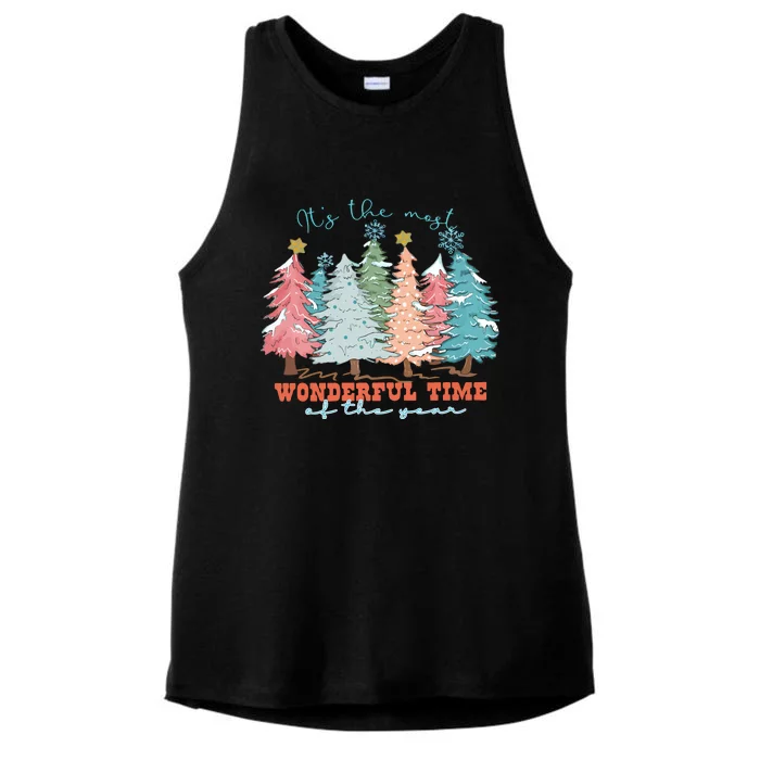 Its The Most Wonderful Time Of Year Christmas Ladies Tri-Blend Wicking Tank