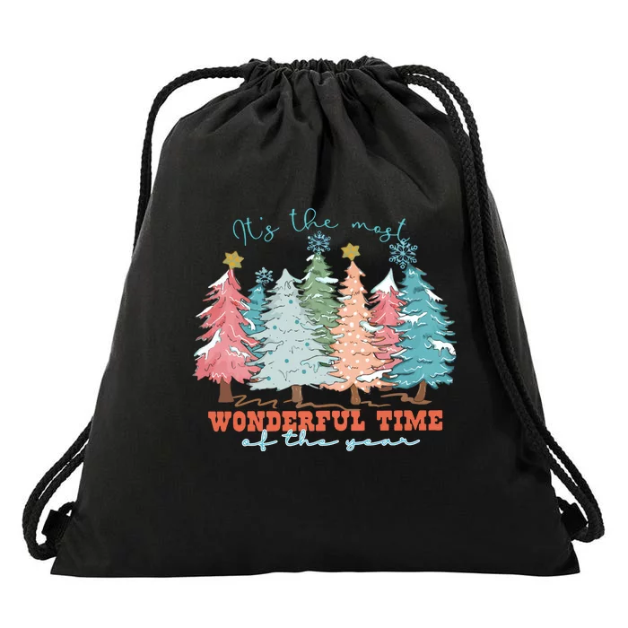 Its The Most Wonderful Time Of Year Christmas Drawstring Bag