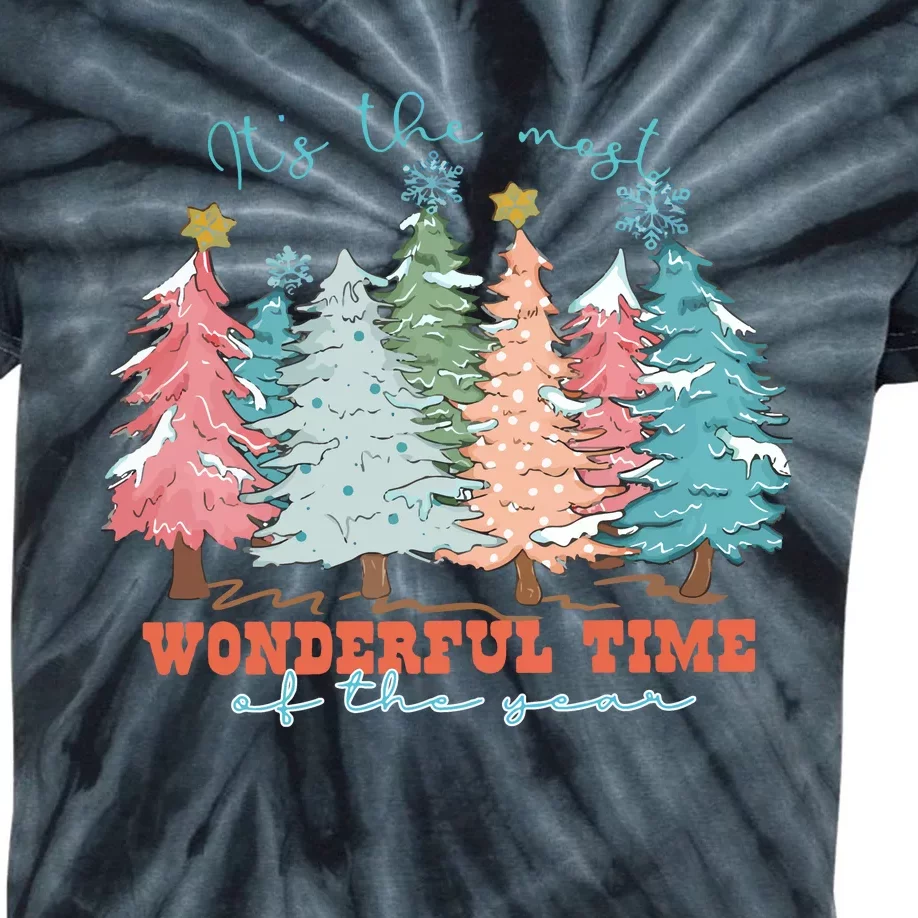 Its The Most Wonderful Time Of Year Christmas Kids Tie-Dye T-Shirt