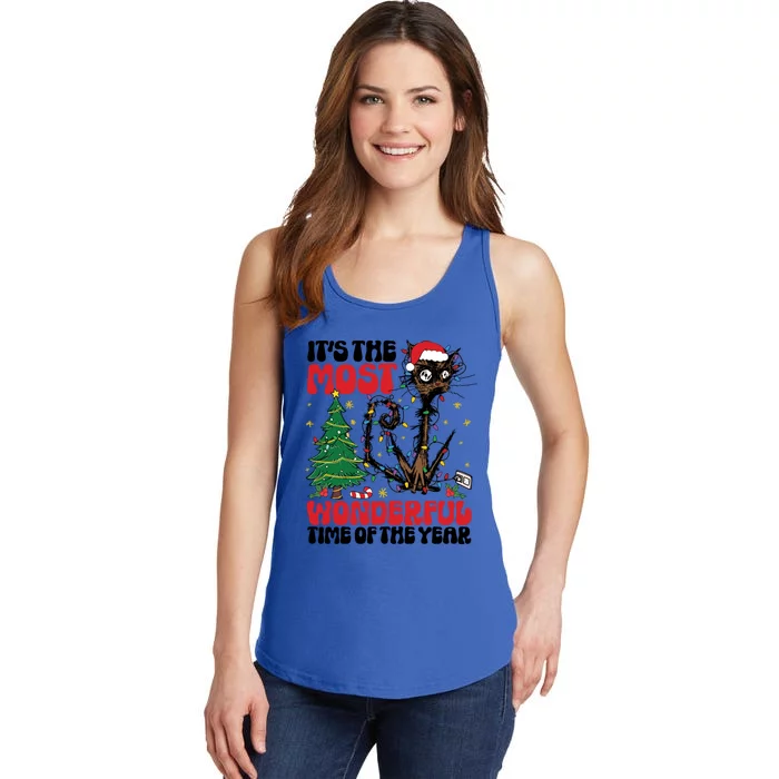 ItS The Most Wonderful Time Of The Year Funny Christmas Cat Gift Ladies Essential Tank