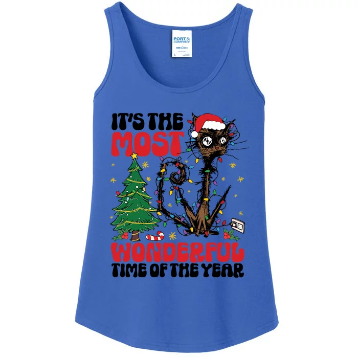 ItS The Most Wonderful Time Of The Year Funny Christmas Cat Gift Ladies Essential Tank