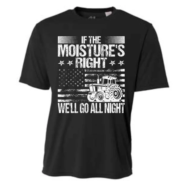 If The MoistureS Right WeLl Go All Night Vintage Usa Flag Cooling Performance Crew T-Shirt