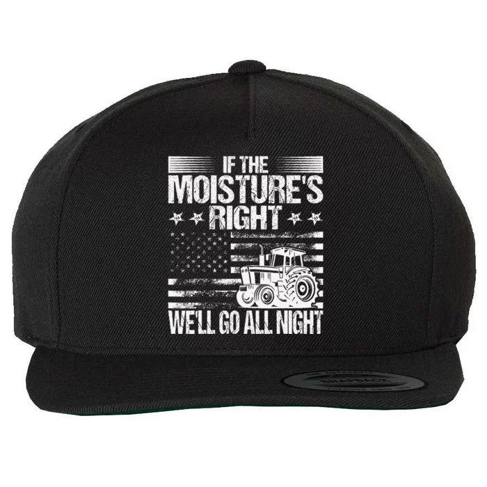 If The MoistureS Right WeLl Go All Night Vintage Usa Flag Wool Snapback Cap