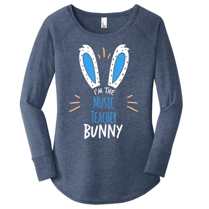 I'm The Music Teacher Bunny Ears Easter Sunday Great Gift Women's Perfect Tri Tunic Long Sleeve Shirt