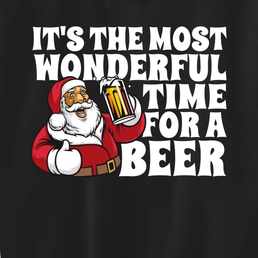 ItS The Most Wonderful Time For A Beer Christmas In July Kids Sweatshirt