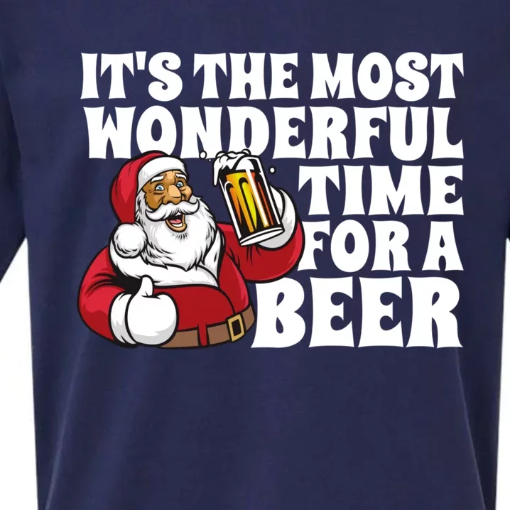 ItS The Most Wonderful Time For A Beer Christmas In July Sueded Cloud Jersey T-Shirt