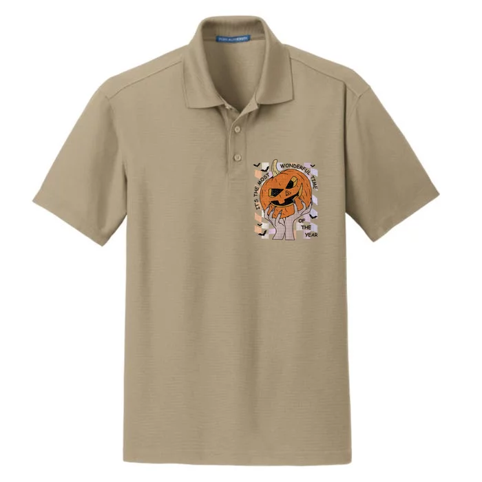 ItS The Most Wonderful Time Of The Year Pumpkin Autumn Cool Gift Dry Zone Grid Performance Polo