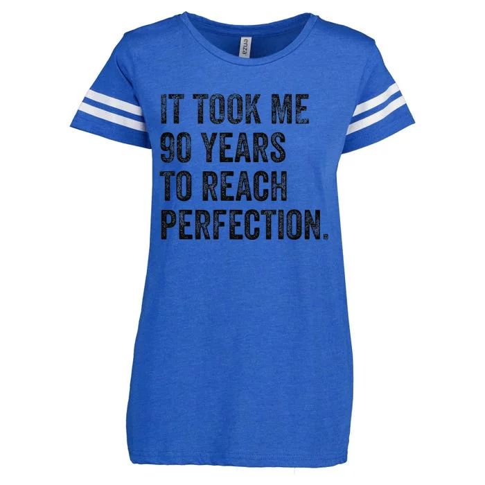 It Took Me 90 Years To Reach Perfection Funny Birthday Enza Ladies Jersey Football T-Shirt