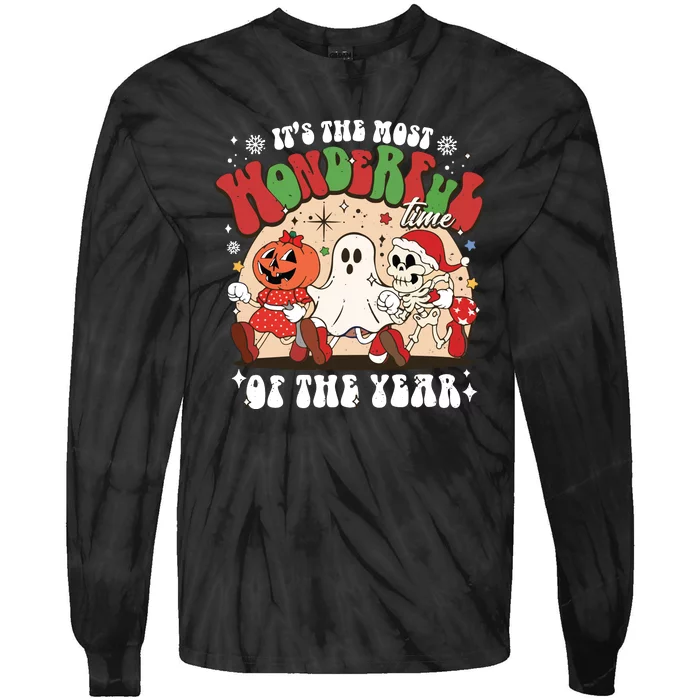 It’S The Most Wonderful Time Of The Year Christmas Tie-Dye Long Sleeve Shirt