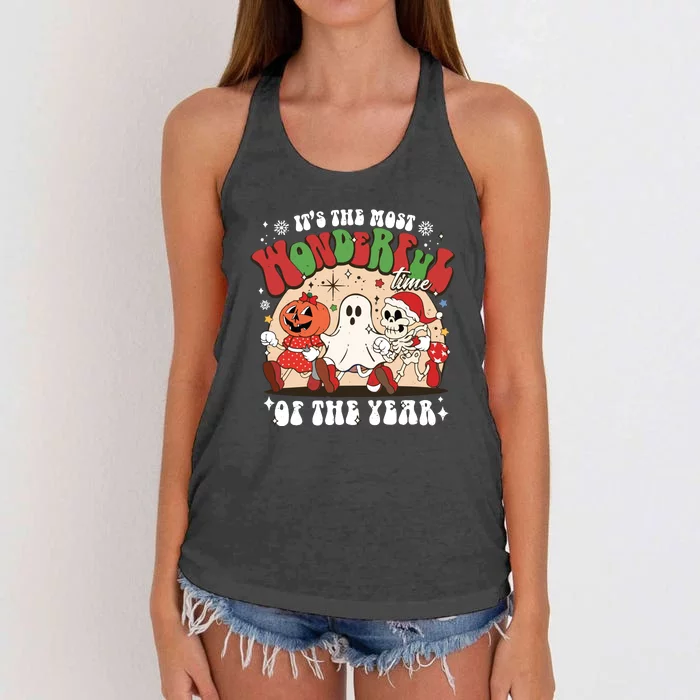 It’S The Most Wonderful Time Of The Year Christmas Women's Knotted Racerback Tank