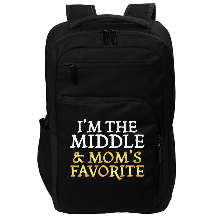 Im The Middle And Moms Favorite Funny Sibling Impact Tech Backpack