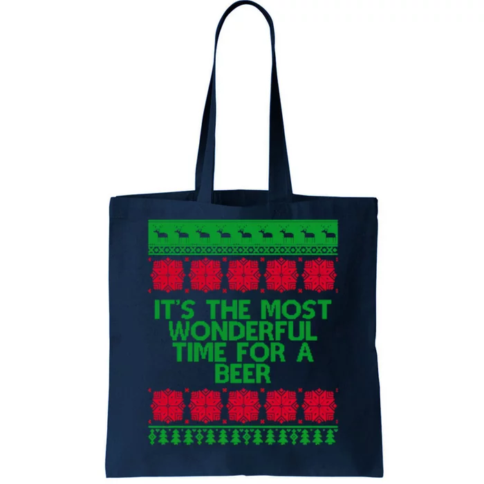 Its The Most Wonderful Time For A Beer Christmas Tote Bag