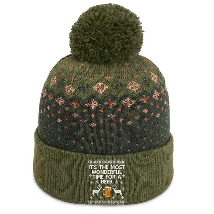 Its The Most Wonderful Time Beer Ugly Christmas Gift The Baniff Cuffed Pom Beanie