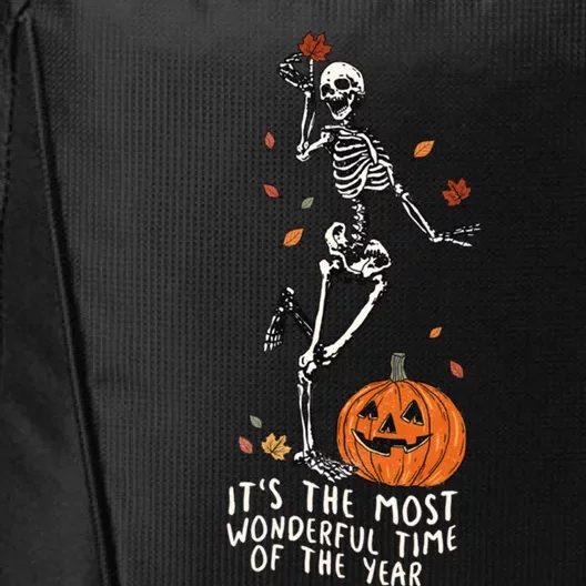 It’S The Most Wonderful Time Of The Year Skeleton Halloween Gift City Backpack