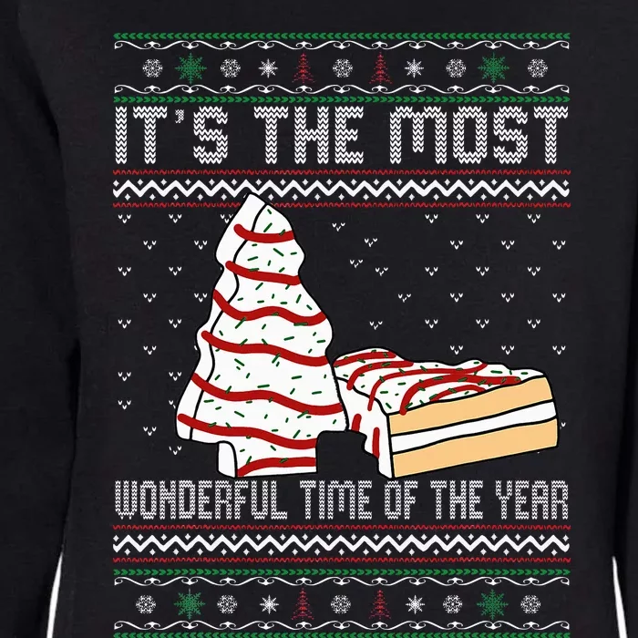 Its The Most Wonderful Time Of The Year Christmas tree cake Womens California Wash Sweatshirt