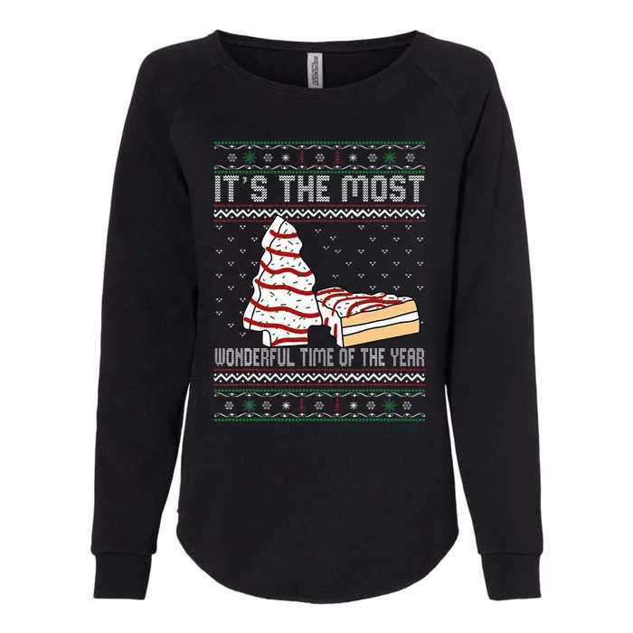 Its The Most Wonderful Time Of The Year Christmas tree cake Womens California Wash Sweatshirt