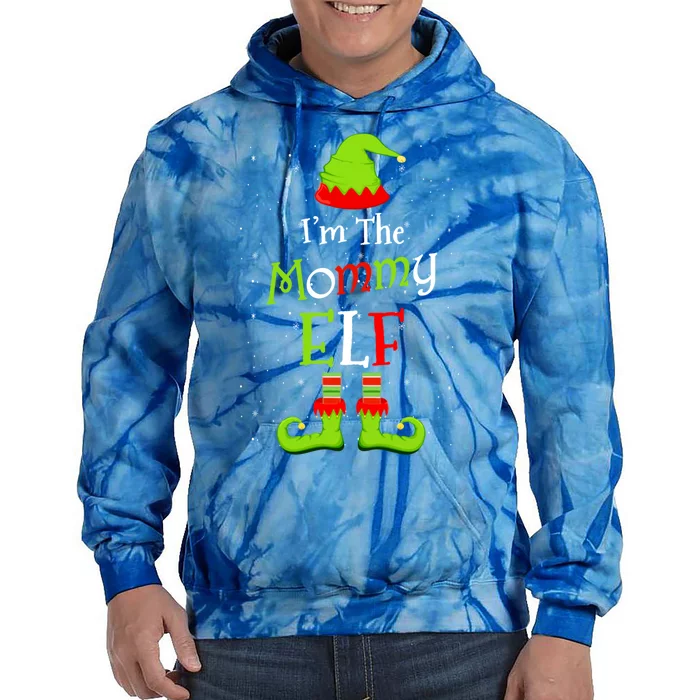 IM The Mommy Elf Family Matching Funny Christmas Group Gift Tie Dye Hoodie