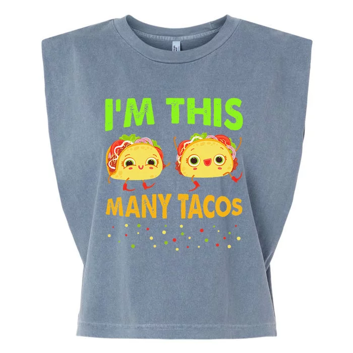 I'm This Many Tacos Second Birthday Twosday Cinco De Mayo Garment-Dyed Women's Muscle Tee