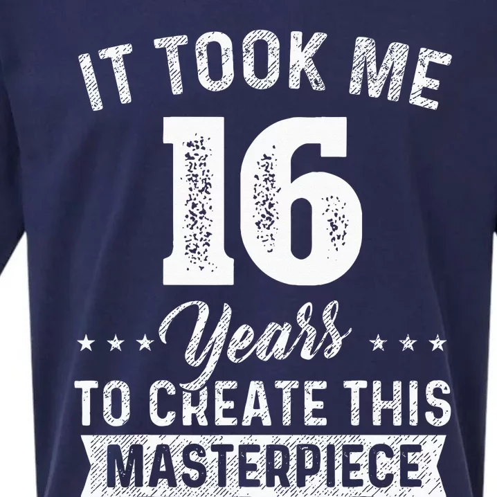 It Took Me 16 Years Masterpiece 16th Birthday 16 Years Old Sueded Cloud Jersey T-Shirt