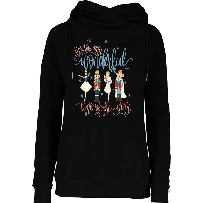 Its The Most Wonderful Time Of The Year Christmas Nutcracker Womens Funnel Neck Pullover Hood