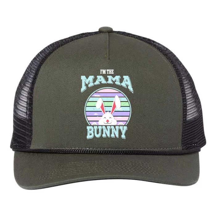 I'm The Mama Bunny Matching Family Easter Sunday Gift Retro Rope Trucker Hat Cap