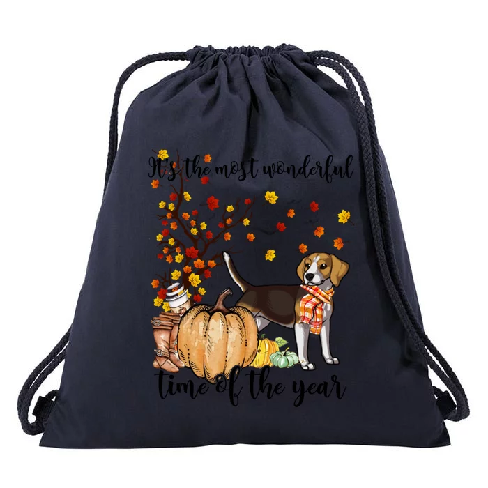 ItS The Most Wonderful Time Of The Year Beagle Gift Drawstring Bag