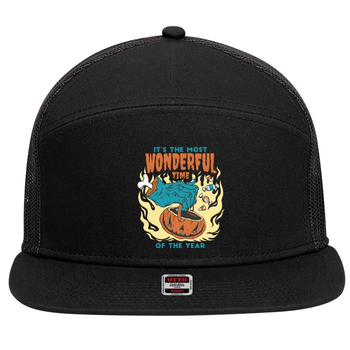 It's The Most Wonderful Time Of The Year Halloween 7 Panel Mesh Trucker Snapback Hat