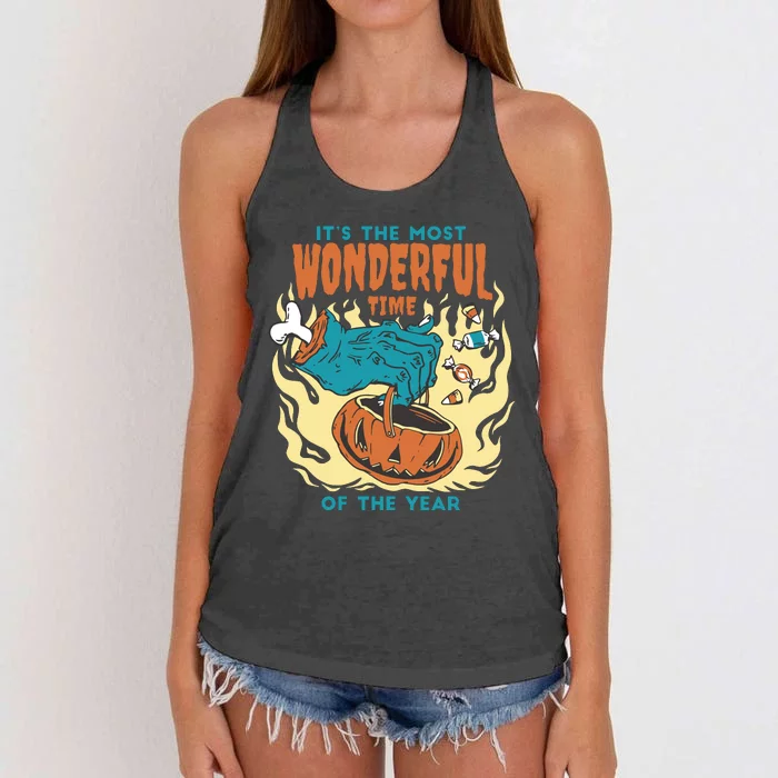 It's The Most Wonderful Time Of The Year Halloween Women's Knotted Racerback Tank