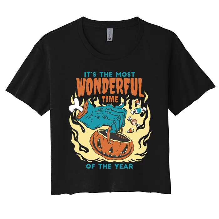 It's The Most Wonderful Time Of The Year Halloween Women's Crop Top Tee