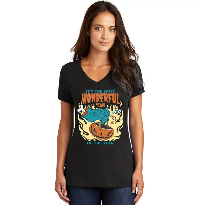 It's The Most Wonderful Time Of The Year Halloween Women's V-Neck T-Shirt