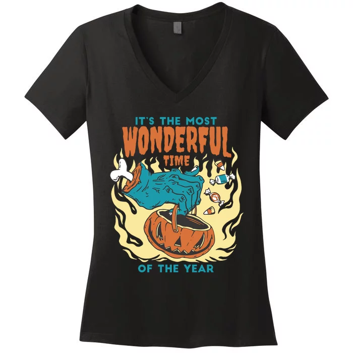 It's The Most Wonderful Time Of The Year Halloween Women's V-Neck T-Shirt