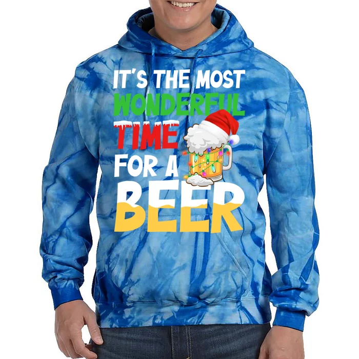 It's The Most Wonderful Xmas Time Beer Santa Christmas Gift Tie Dye Hoodie