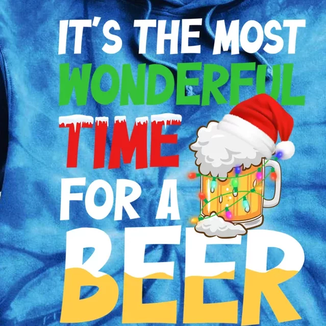 It's The Most Wonderful Xmas Time Beer Santa Christmas Gift Tie Dye Hoodie