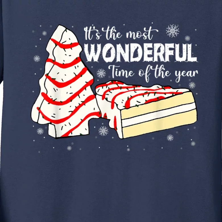 Its The Most Wonderful Time Of The Year Christmas Cake Kids Long Sleeve Shirt