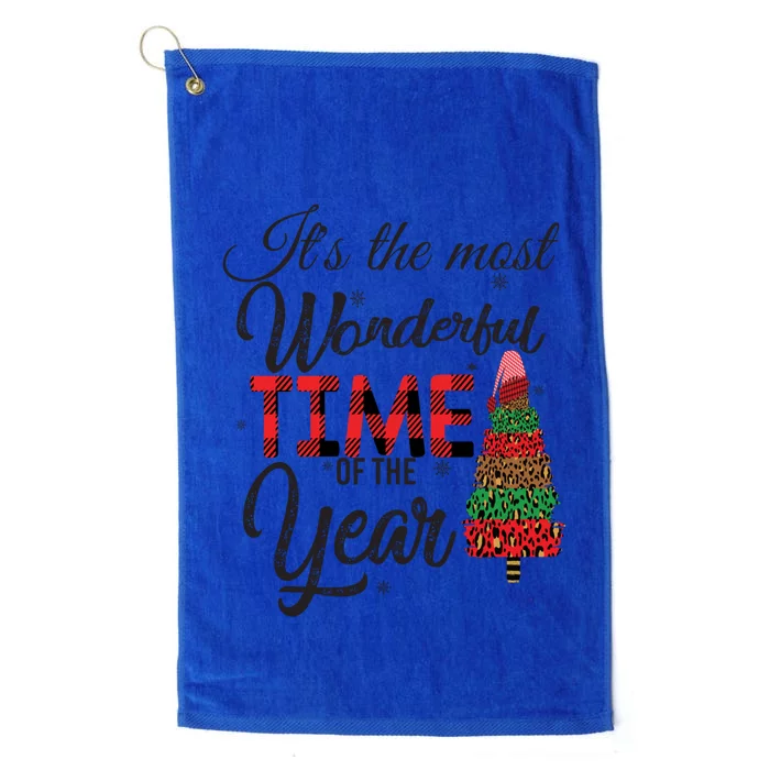 ItS The Most Wonderful Time Of The Year Christmas Cute Tree Gift Platinum Collection Golf Towel