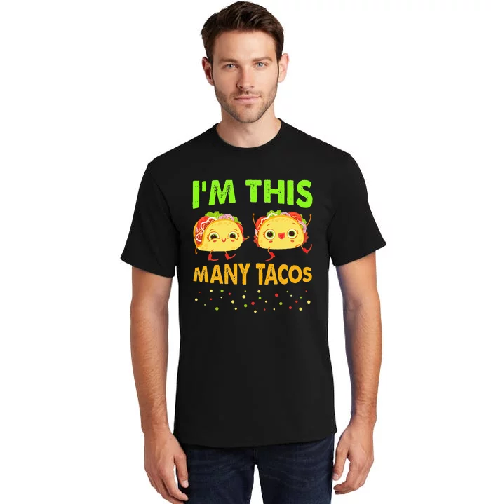 Im This Many Tacos Second Birthday Twosday Cinco De Mayo Tall T-Shirt