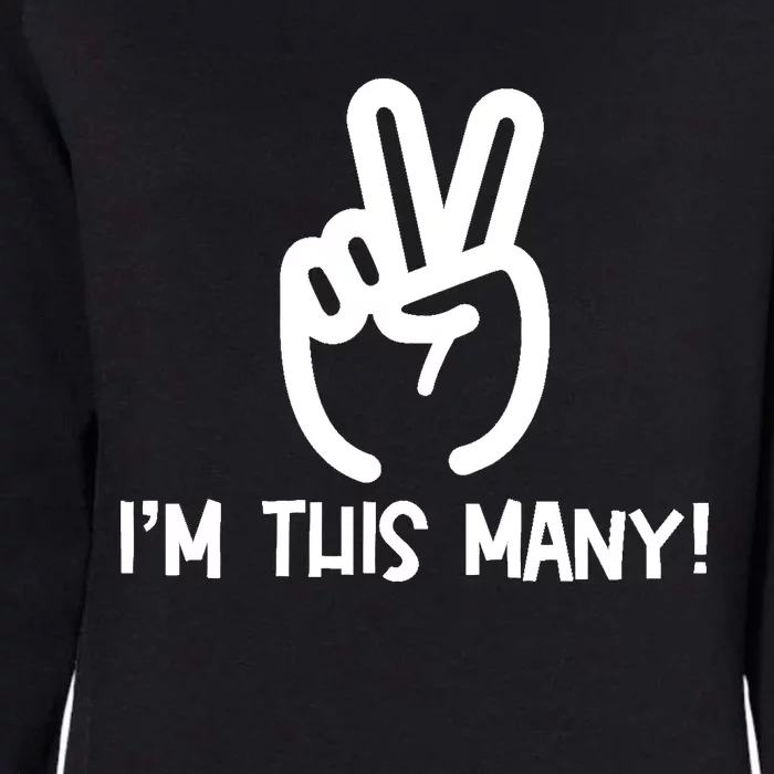 I'm This Many - 2 Fingers Raised 2nd Birthday Womens California Wash Sweatshirt