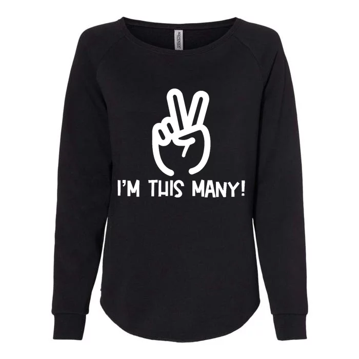 I'm This Many - 2 Fingers Raised 2nd Birthday Womens California Wash Sweatshirt