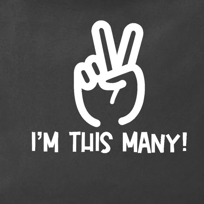 I'm This Many - 2 Fingers Raised 2nd Birthday Zip Tote Bag