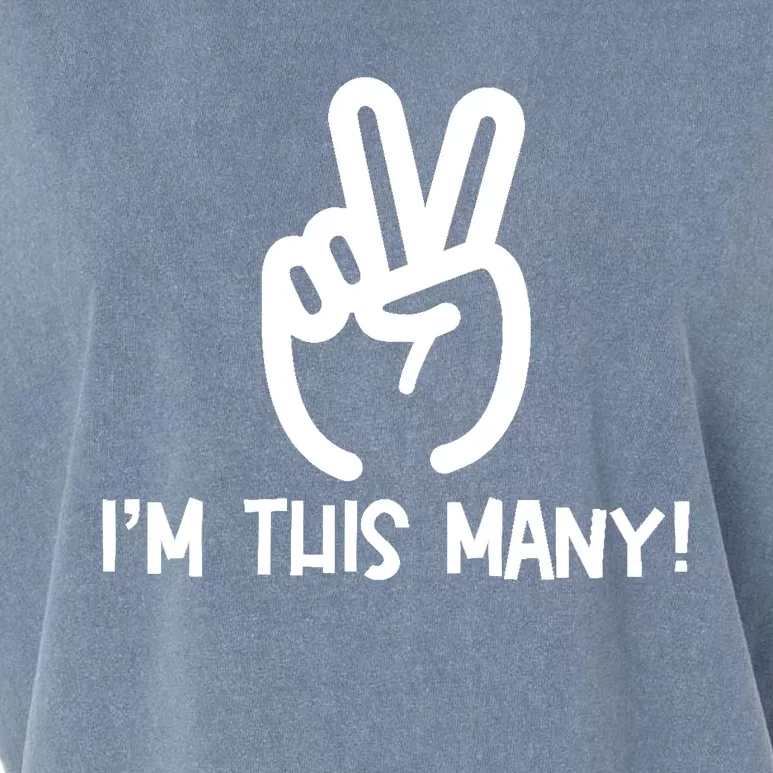 I'm This Many - 2 Fingers Raised 2nd Birthday Garment-Dyed Women's Muscle Tee