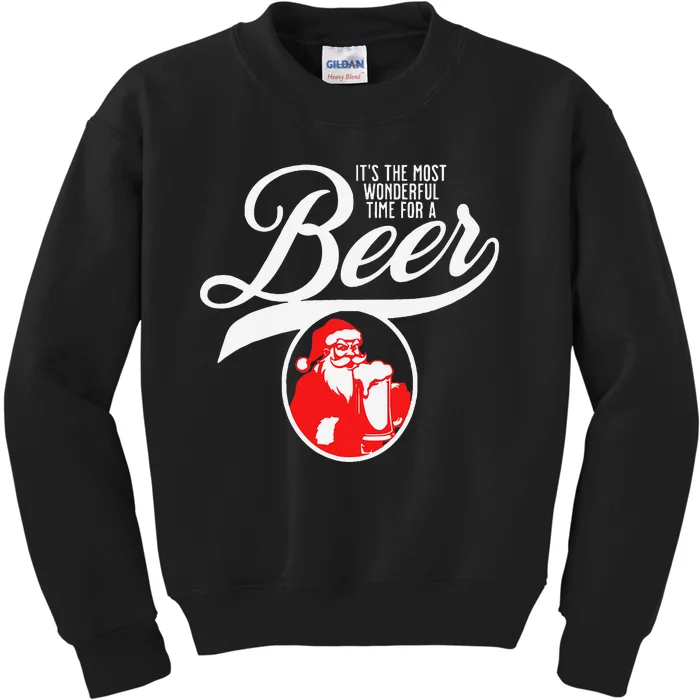 ItS The Most Wonderful Time For A Beer Funny Christmas Beer Kids Sweatshirt