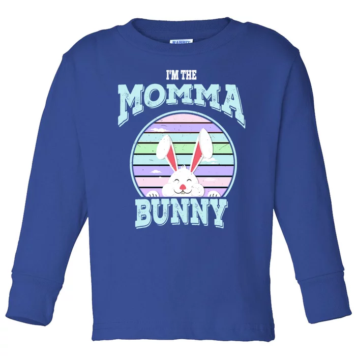 I'm The Momma Bunny Matching Family Easter Sunday Gift Toddler Long Sleeve Shirt