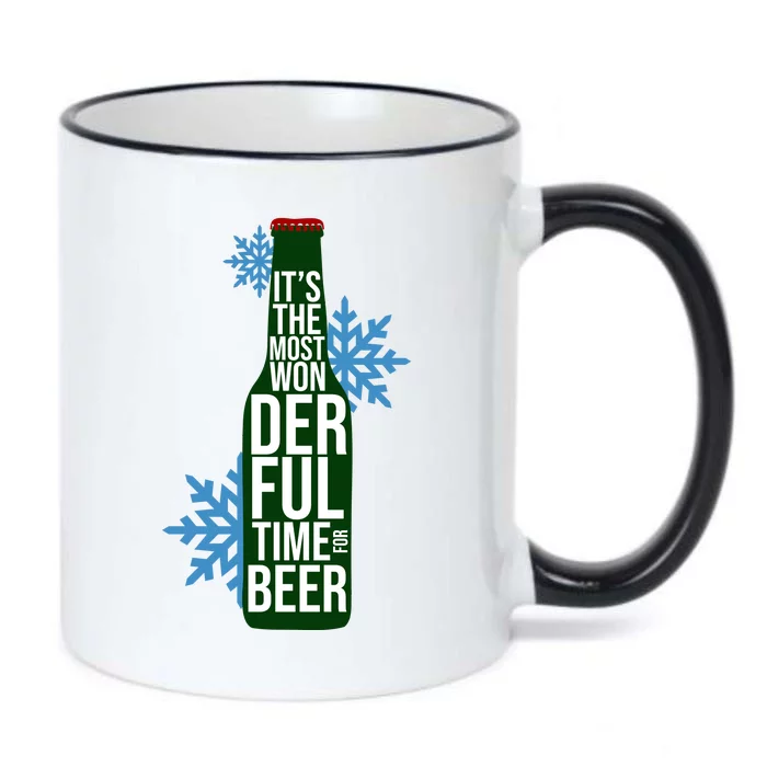 It's The Most Wonderful Time For Beer Funny Christmas Black Color Changing Mug