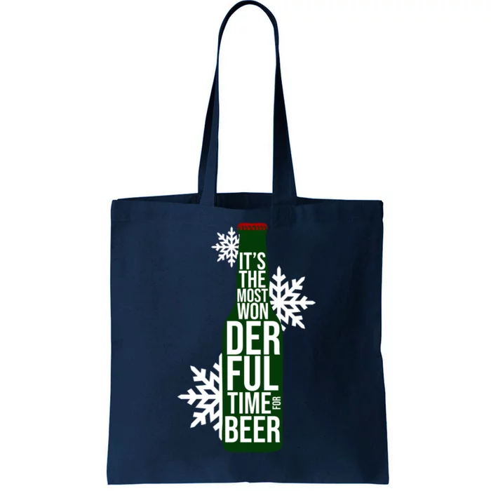 It's The Most Wonderful Time For Beer Funny Christmas Tote Bag